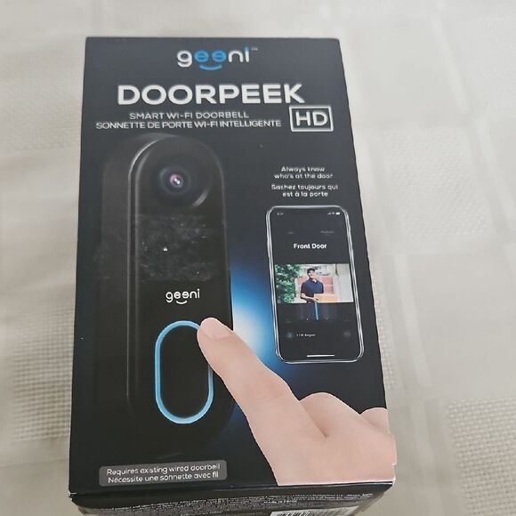 HOST PICK Geeni Doorpeek Smart Wi-Fi Doorbell - Black - Picture 4 of 16